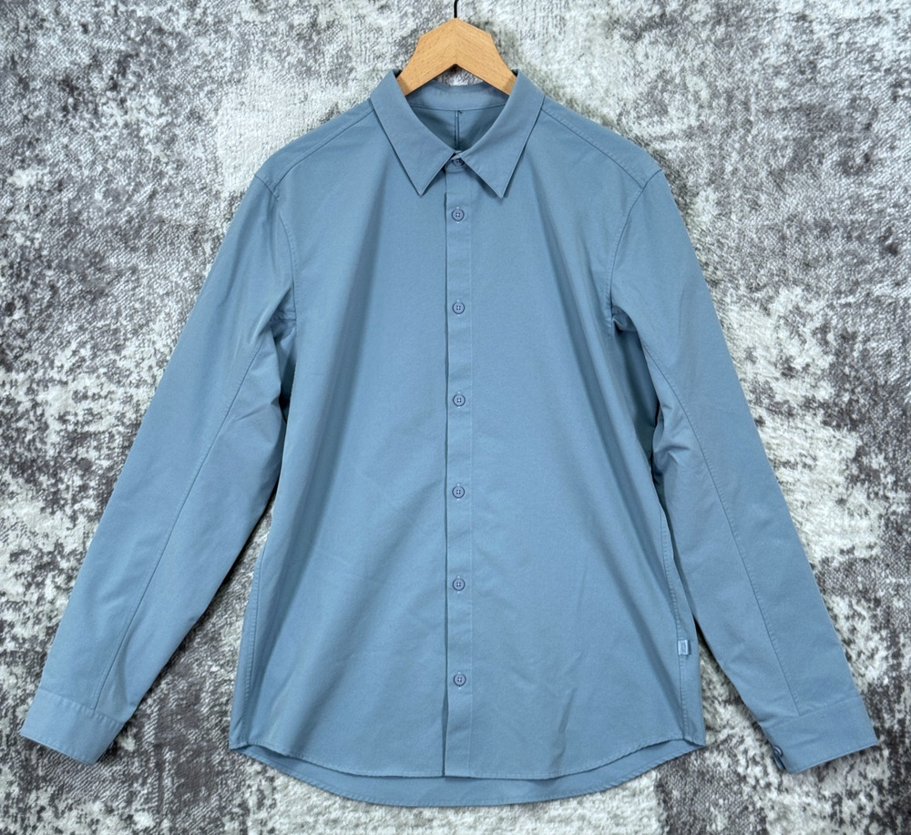 Lululemon New Venture Slim Fit Shirt Large Mens Blue Long Sleeve